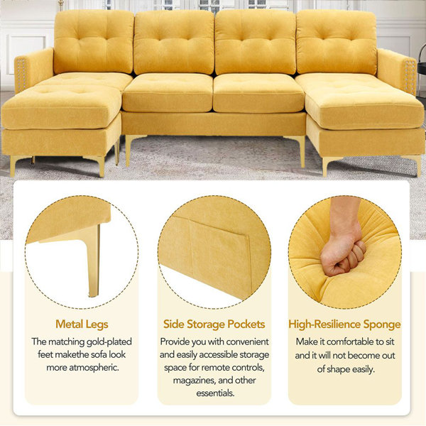 Mercer41 Nazya Upholstered Sectional Wayfair